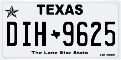 TX license plate DIH9625