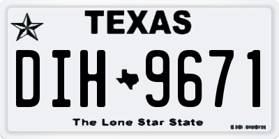 TX license plate DIH9671