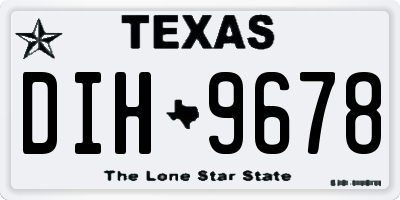 TX license plate DIH9678