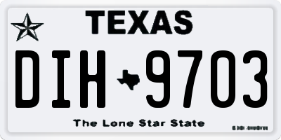 TX license plate DIH9703