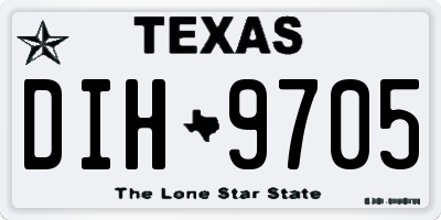 TX license plate DIH9705