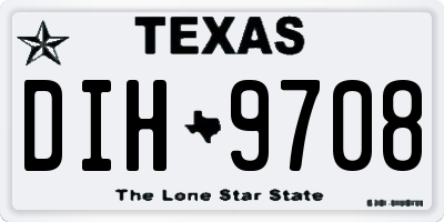 TX license plate DIH9708