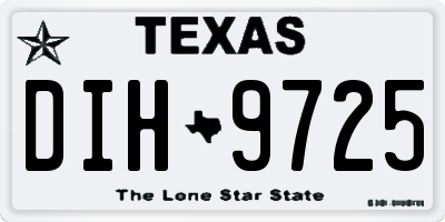 TX license plate DIH9725