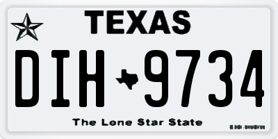 TX license plate DIH9734
