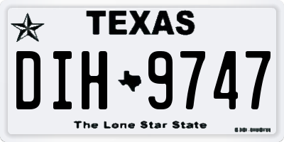 TX license plate DIH9747