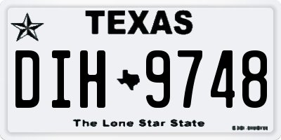 TX license plate DIH9748