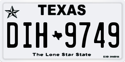 TX license plate DIH9749