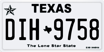 TX license plate DIH9758