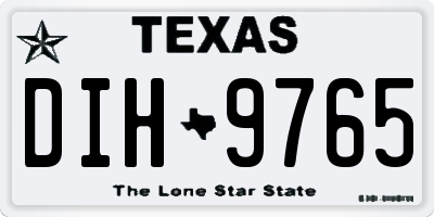 TX license plate DIH9765