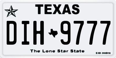 TX license plate DIH9777