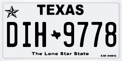 TX license plate DIH9778