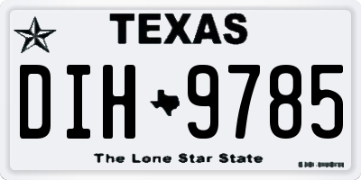 TX license plate DIH9785
