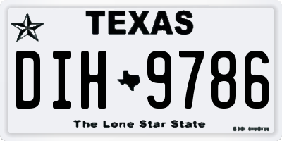 TX license plate DIH9786