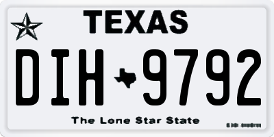 TX license plate DIH9792