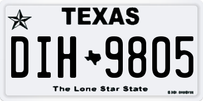 TX license plate DIH9805