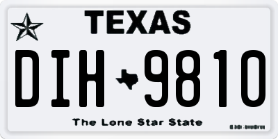 TX license plate DIH9810