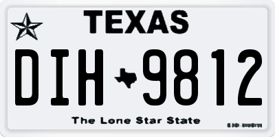 TX license plate DIH9812