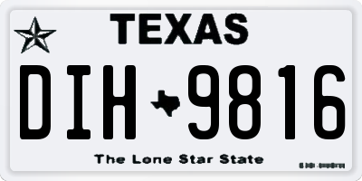 TX license plate DIH9816