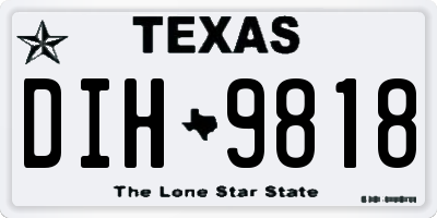 TX license plate DIH9818