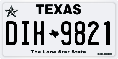 TX license plate DIH9821