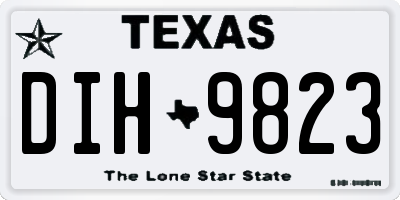 TX license plate DIH9823