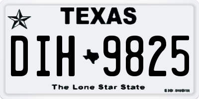 TX license plate DIH9825