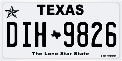 TX license plate DIH9826