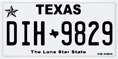 TX license plate DIH9829