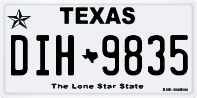 TX license plate DIH9835