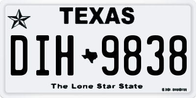 TX license plate DIH9838