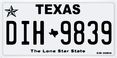 TX license plate DIH9839