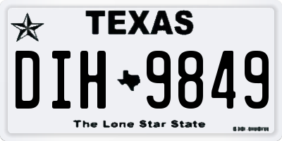 TX license plate DIH9849