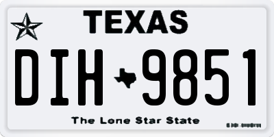 TX license plate DIH9851