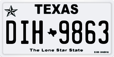 TX license plate DIH9863