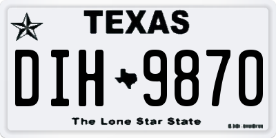 TX license plate DIH9870