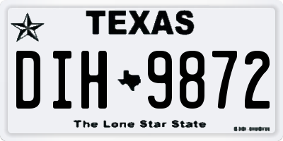TX license plate DIH9872