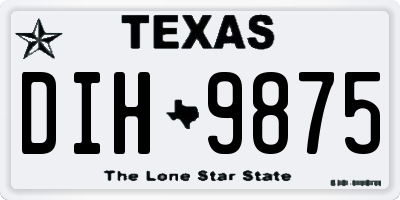 TX license plate DIH9875