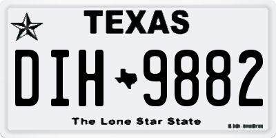 TX license plate DIH9882