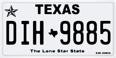 TX license plate DIH9885