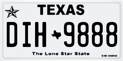 TX license plate DIH9888