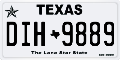 TX license plate DIH9889