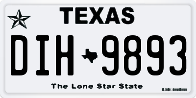 TX license plate DIH9893
