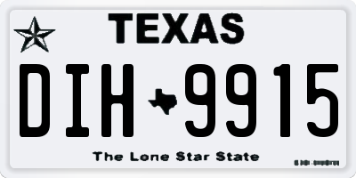TX license plate DIH9915