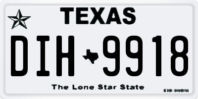 TX license plate DIH9918