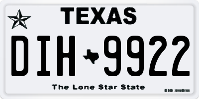 TX license plate DIH9922