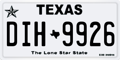 TX license plate DIH9926