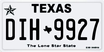 TX license plate DIH9927