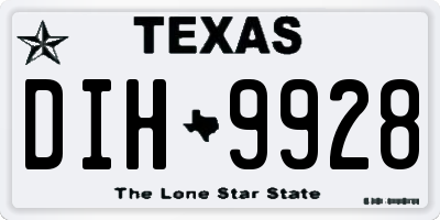 TX license plate DIH9928