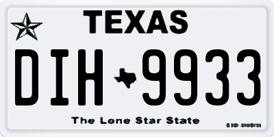 TX license plate DIH9933