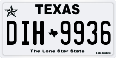TX license plate DIH9936